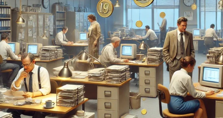 Beamte an alten PCs mit Geldregen